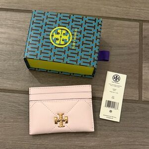 Tory Burch Blush Pink Card Holder with Gold Logo NWT